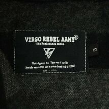 美品★ VIRGO REBEL AAMY ヴァルゴ 秋冬 ウール ツイード切替★ 長袖 ボーダー シャツ Sz.3　メンズ 日本製　A3T13223_B#N_画像5