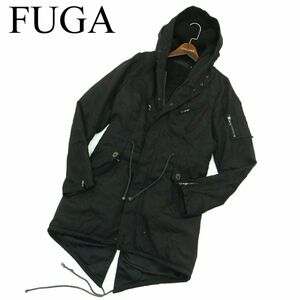 FUGA フーガ 秋冬 ボア ライナー★ ミリタリー コーティング モッズ コート Sz.44　メンズ 黒 日本製　A3T13687_B#N