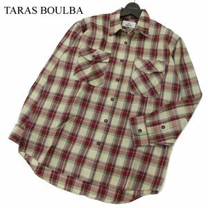 TARAS BOULBA タラスブルバ 秋冬 ウール100%★ 長袖 ワーク チェック ネル シャツ Sz.LL　メンズ 日本製 アウトドア　A3T13756_B#B