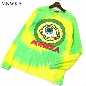 USA製★ MNWKA MISHKA ミシカ 通年 タイダイ★ ロゴ プリント 長袖 カットソー ロンTシャツ Sz.M　メンズ　A3T13608_B#F