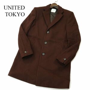 美品★ UNITED TOKYO ユナイテッドトウキョウ 秋冬 メルトン ウール★ チェスター コート Sz.1　メンズ 日本製 山形　A3T13742_B#N