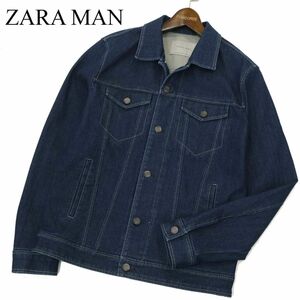 ZARA MAN ザラ マン 通年 ストレッチ★ デニム トラッカー ジャケット Gジャン Sz.M　メンズ　A3T13577_B#O