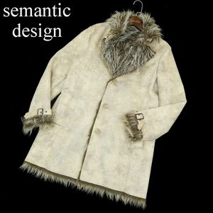 semantic design セマンティック デザイン 秋冬 パイソン★ ファー フェイク ムートン コート Sz.L　メンズ　A3T13832_B#N