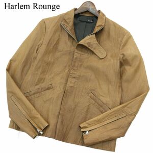 Harlem Rounge ハーレムラウンジ 秋冬 本革 リアル レザー★ シワ加工 ライダース ブルゾン ジャケット Sz.M　メンズ　A3T13936_B#N