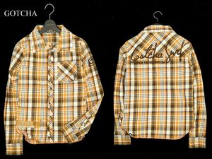 GOTCHA Gotcha autumn winter Logo embroidery * long sleeve check flannel shirt Sz.S men's Surf A3T12707_B#B