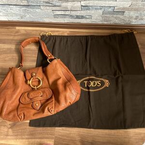 TOD*S Tod's handbag tote bag leather Brown lady's cloth sack attaching brand bag one hand 