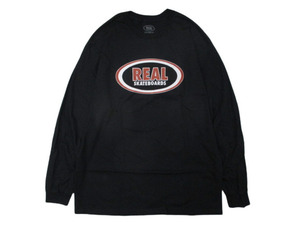 新品☆即決 REAL SKATEBOARDS リアル OVAL LOGO L/S T-SHIRTS オーバルロゴ 黒 SIZE:L.antihero huftc gx1000 gonz ゲレロ krooked