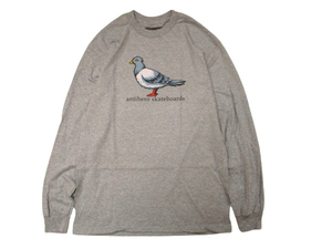 最安☆新品 ANTIHERO アンタイヒーロー BIG PIGEON L/S T-SHIRTS ハト ロンT グレー SIZE:M.アンチヒーロー スラッシャー doomsayers huf