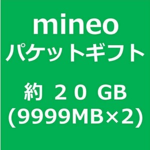 匿名発送 即決価格 マイネオ mineoパケットギフト 20GB (9,999MB×2)