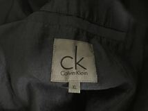 本物カルバンクラインCK CalvinKleinリヨセルナイロンサテン光沢薄手テーラードジャケットワークサーフビジネススーツメンズXL紺ネイビー_画像4