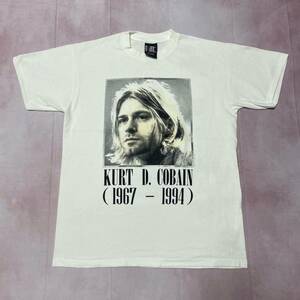 90s NIRVANA Kurt Cobain カートコバーン Tシャツ White 追悼 XLサイズ