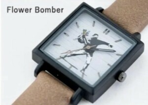 腕時計 BRANDALISED バンクシー ブランド 見やすい スクエア かわいい おしゃれ 男女兼用 全年齢 日本製ムーブメント flower bomber Banksy