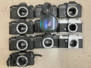 【大量10個】 リコー Ricoh XR500 ヤシカ Yashica FX-3 等 フィルムカメラボディ レンズセット 大量 まとめ ジャンク D48