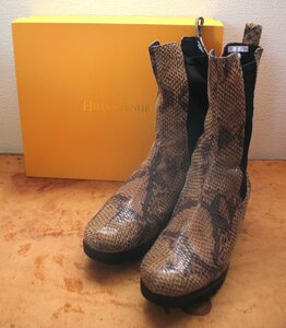 ★ヒルズアヴェニュー/hills avenue『パイソン柄サイドゴアブーツsize24.5cm』古着のgplus広島 2311s2　