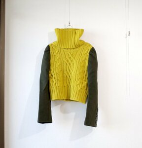 ★Sacai/サカイ　*メルトンスリーブ　2WAY　ケーブルニット/size:2*　古着のgplus広島　2311r3