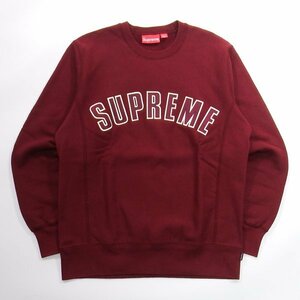 美品 Supreme Arc Logo Crewneck Burgundy M シュプリーム アーチロゴクルーネック バーガンディー