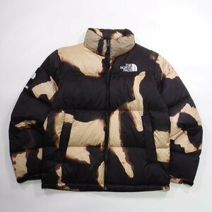 極美品 Supreme The North Face ND52100I Bleached Denim Print Nuptse Black M シュプリーム ザノースフェイス ヌプシ