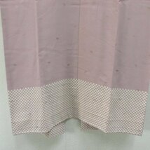 ★着物10★ 1円 絹 長襦袢 桜 市松 袷 身丈122cm 裄63.5cm [同梱可] ☆☆☆☆_画像8