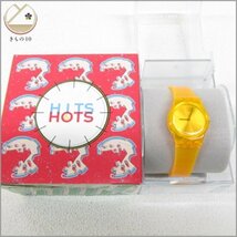 ★着物10★ 1円 swatch スウォッチ　HITS　HOTS　クォーツ 腕時計 オレンジ レディース　きれいめ　稼働品　ブランド品 [同梱可] ☆☆_画像1