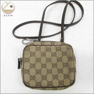 ★着物10★ 1円 GUCCI グッチ GGキャンバス ショルダーバッグ ブラウン レディース 120975 1956 ブランド品 [同梱可] ☆☆☆☆