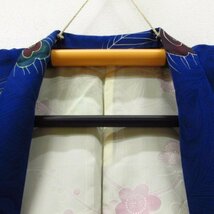 ★着物10★ 1円 絹 羽織 孔雀の羽根 袷 身丈73cm 裄63cm [同梱可] ☆☆_画像6