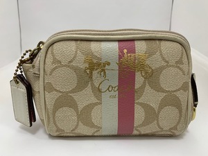 ☆1000円セール☆　COACH コーチ　コスメポーチ　シグネチャー柄　◆20782