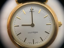 ☆1000円セール☆ courreges クレージュ　paris パリス　腕時計　WATER RESISTANT　8212　白文字盤　ベルト破損　◆21483_画像2