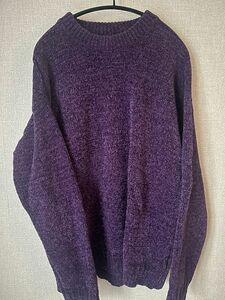 コリスコ フェードカラーモールニットクルー(M1) 紫 パープル 古着 韓国 ニットセーター プルオーバー クルーネック