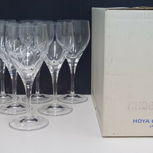 即決！ ホヤ(HOYA)高級クリスタルグラス「６面Ｑカット ワイングラス」６客(新品)