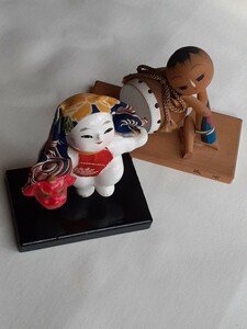 加賀人形 獅子舞 こけし 玉仁作 郷土玩具 セット 日本人形 民芸品 和雑貨 昭和レトロ