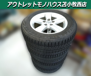 トヨタ 130系マークＸ前期で使用 純正アルミ付き スタッドレスタイヤ ブリヂストン VRX2 215/60R16 2022年製 4本セット 中古 苫小牧西店