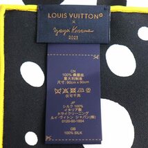 LOUIS VUITTON ルイ・ヴィトン LV × YK カレ90・インフィニティ ドット スカーフ ブラック ホワイト イエロー M78288 中古 美品_画像3