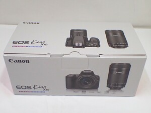 m2025 / 新品 未使用 Canon キャノン EOS kiss X10 デジタル一眼レフ カメラ ダブルズームキット ブラック 現状品