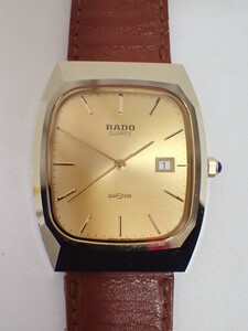 m2010 / RADO ラドー DIASTAR ダイヤスター 129.9513.3 クォーツ QZ ゴールド文字盤 デイト メンズ 腕時計 現状品 非稼働 ジャンク