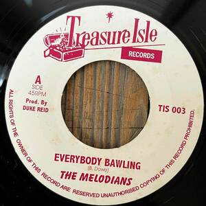 ★美盤！Treasure Isle classics！名曲/MUST！音圧有り！【The Melodians - Everybody Bawling / U-Roy】7inch UK Reissue