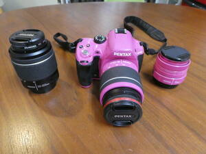 PENTAX K-50 ボディ＆レンズ3本セット　美品中古　色：ピンク