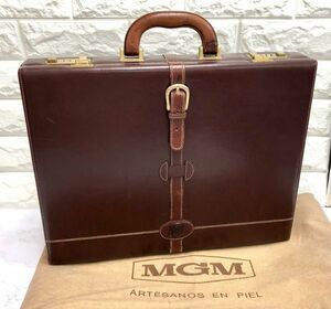 MGM ブリーフケース ビジネスバッグ アタッシュケース ブラウン系 メンズ 鞄 保存袋付 fah 11S240