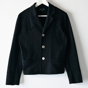  beautiful goods 90s agnes b Agnes B Western tailored jacket size 1 black black Conti . button back yoke / Vintage 