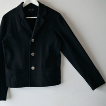 美品 90s agnes b アニエスベー ウエスタン テーラードジャケット サイズ1 ブラック 黒 コンチョボタン バックヨーク / ヴィンテージ_画像10