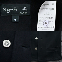 美品 90s agnes b アニエスベー ウエスタン テーラードジャケット サイズ1 ブラック 黒 コンチョボタン バックヨーク / ヴィンテージ_画像9
