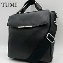 希少 美品 2way TUMI トゥミ サコッシュ ショルダーバッグ 斜め掛け サフィアーノレザー 本革 黒 ブラック　メンズ ビジネス ハンド 金具_画像1