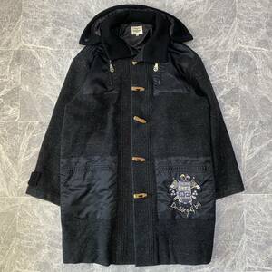 CASTELBAJAC SPORT カステルバジャック ウール ロング ダッフルコート アウター メンズ 4 (XL) グレー ブラック 家紋ロゴ ゴルフウェア 056