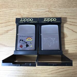 11-198 ZIPPO ジッポー オイルライター ライター シルバー タバコ 煙草 ジッポ ハワイ グアム USA製 2000 XVI J 02 2点セット