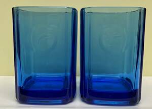 新品 非売品 GLAND BLEU グランブルーグラス ペア 2個セット 東洋佐々木ガラス 四角 グラス イルカ ドルフィン スクエアグラス オリジナル