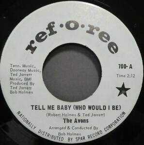 【SOUL 45】AVONS - TELL ME BABY (WHO WOULD I BE) / A SAMPLE OF MY LOVE (s231117004) 