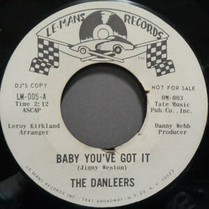 【SOUL 45】DANLEERS - BABY YOU'VE GOT IT / THE TRUTH HURTS (s231112030)