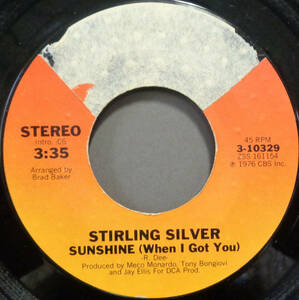 【SOUL 45】STIRLING SILVER - SUNSHINE (WHEN I GOT YOU) / DAMNED IF I DO (s231119008) 
