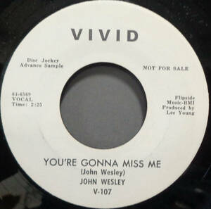 【SOUL 45】JOHN WESLEY - YOU'RE GONNA MISS ME / GIRL WITH THE RED DRESS ON (s231109028)