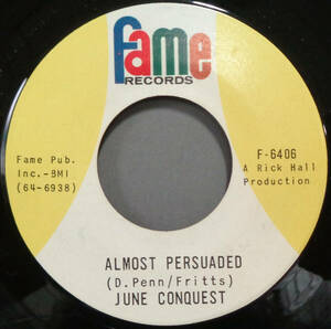 【SOUL 45】JUNE CONQUEST - ALMOST PERSUADED / PARTY TALK (s231121003) 