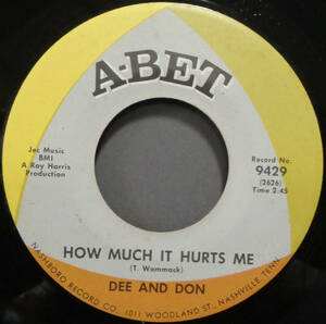 【SOUL 45】DEE AND DON - HOW MUCH IT HURTS ME / I CAN'T STAND IT (s231125018) 